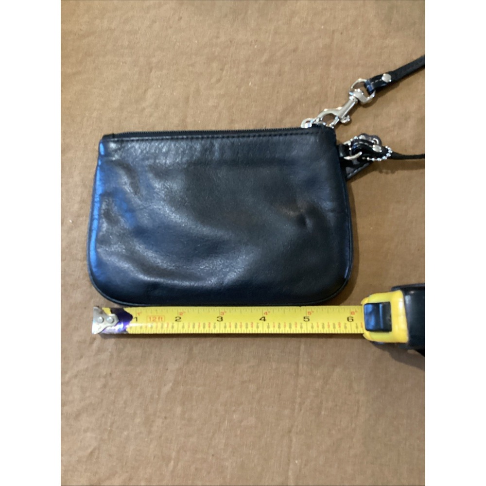 Coach Small Black Leather Wristlet Handbag Fast Ship - Picture 5 of 6